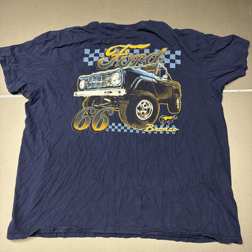 Official Ford Bronco T-Shirt Men's XL Navy Blue '66 Classic Car Graphic Tee